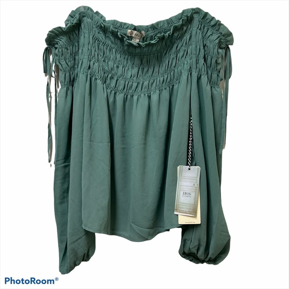 Iris Off the Shoulder Long Sleeve Cropped Top NWT